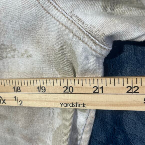 Vintage Chico's 90's‎ Design Tribal Printed Beige Denim Jacket Womans Size 2 - Picture 6 of 8